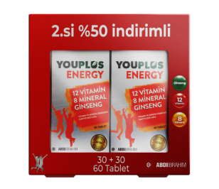 Youplus Energy 12 Vitamin ve 8 Mineral Kompleksi 30 Tablet - 2 Kutu Avantajlı Paket