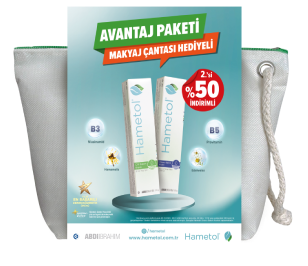 Hametol Cilt Bakım Kremi 30 GR & Hametol Onarıcı Bakım Kremi 30 GR - 2 Kutu Avantajlı Paket Makyaj Çantası Hediyeli