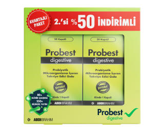 Probest Digestive Probiyotik Mikroorganizma İçeren 20 Kapsül - 2 Kutu Avantajlı Paket
