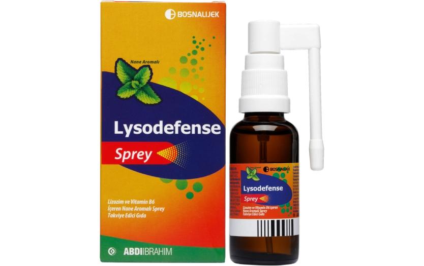 Lysodefense 
Lizozim ve Vitamin B6 İçeren 
Nane Aromalı Sprey 30 ML