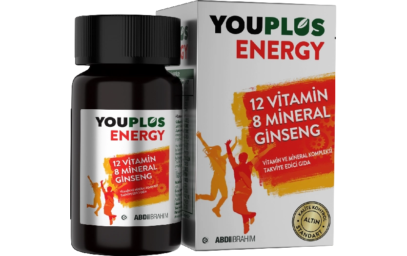 Youplus Energy  
12 Vitamin ve 8 Mineral Kompleksi 30 Tablet