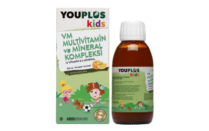 Youplus Kids VM 
Multivitamin ve Mineral Kompleksi 150 ML Şurup 