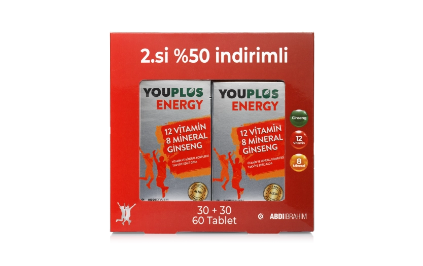 Youplus Energy 12 Vitamin ve 8 Mineral Kompleksi 30 Tablet